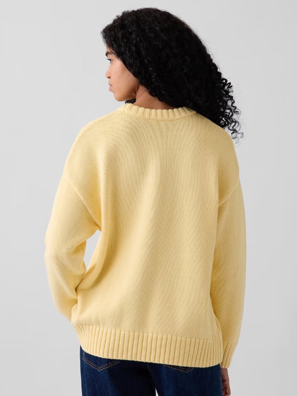 Gap 100% Cotton Oversized Sweater Butter Yellow - Picture 3 of 4